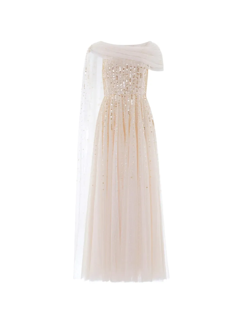 Needle & Thread Moonlight Sequin draped gown - Toni neutri