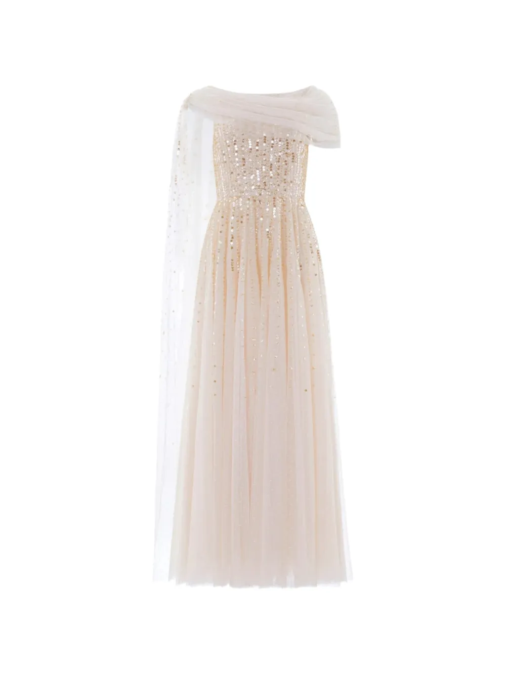 Needle & Thread Moonlight Sequin draped gown - Toni neutri