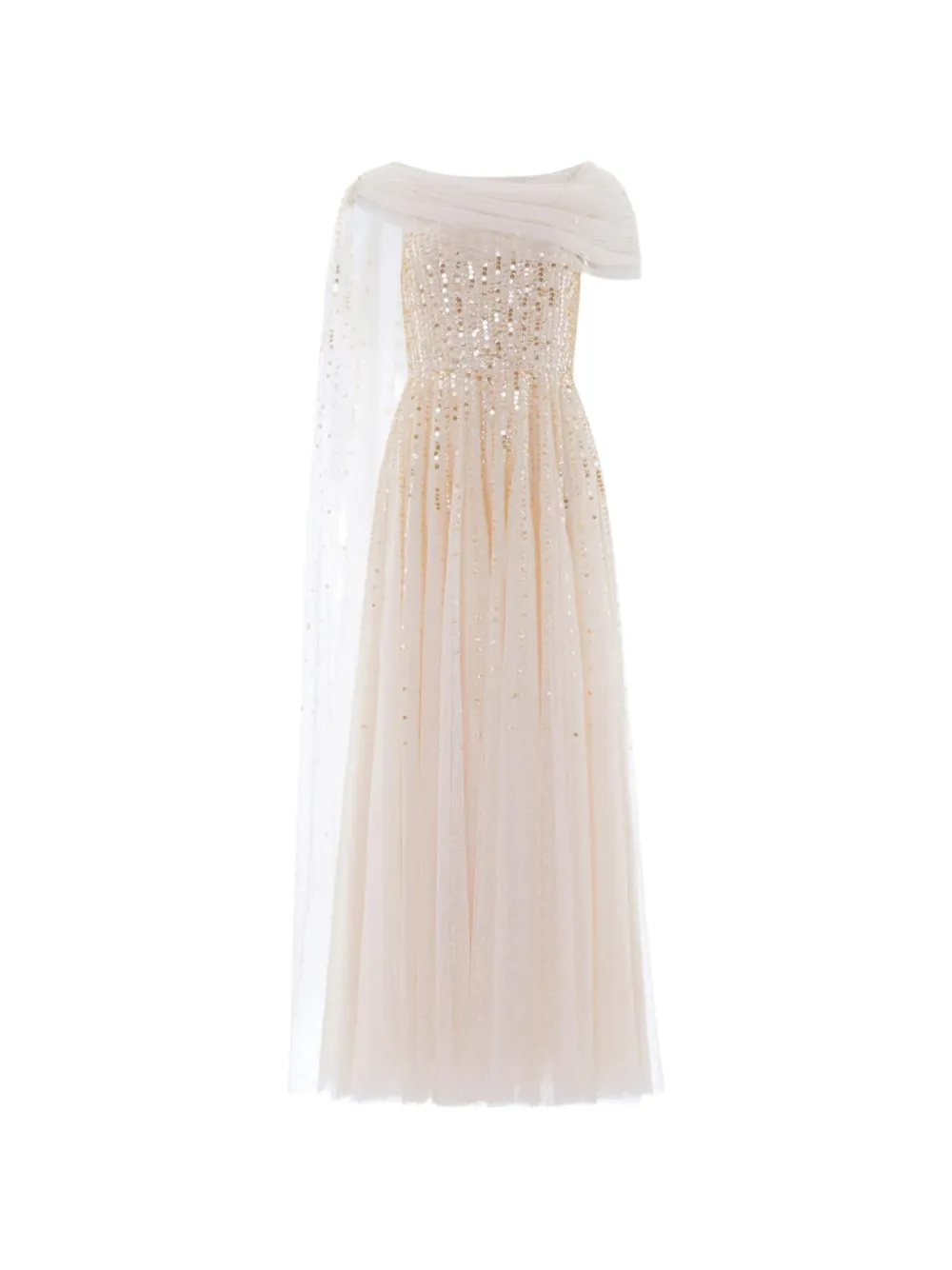 Needle & Thread Moonlight Sequin draped gown - Toni neutri
