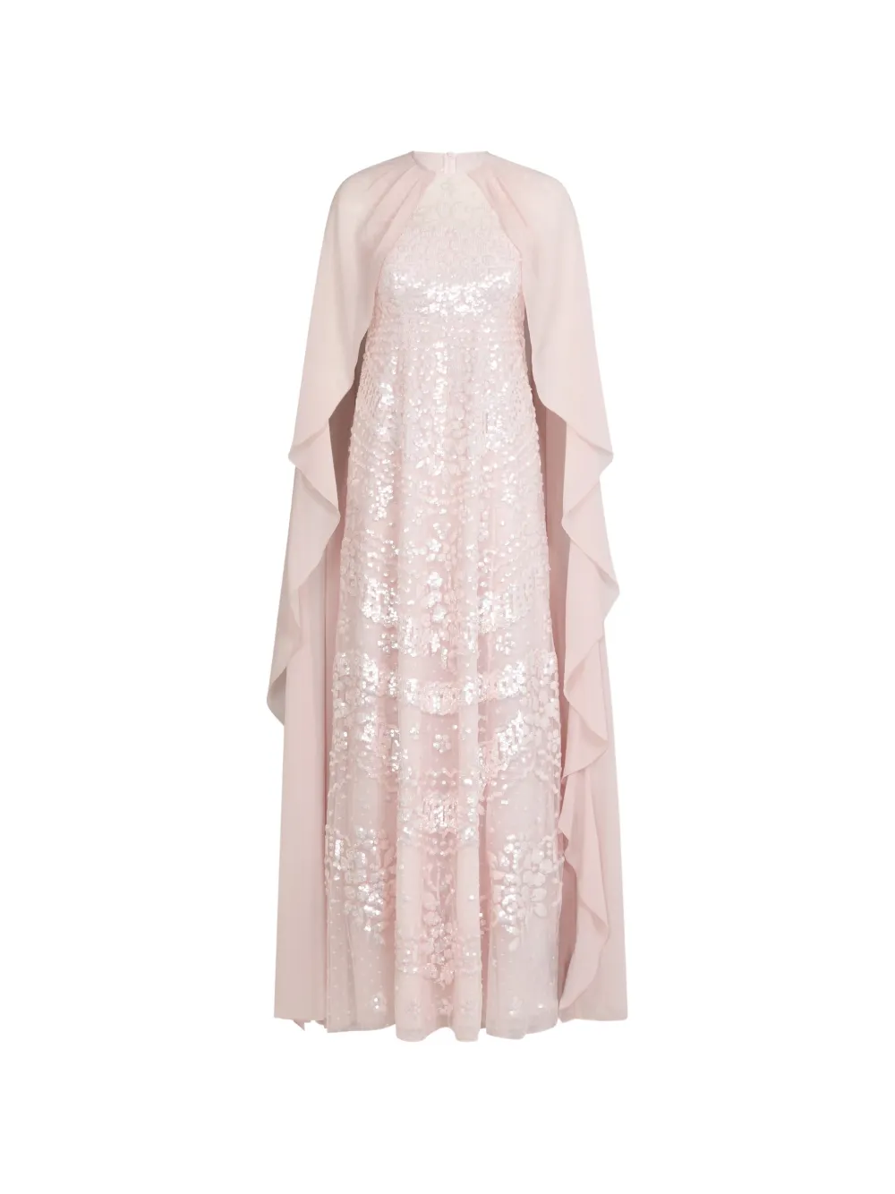 Needle & Thread Anais sequin-embellished cape gown