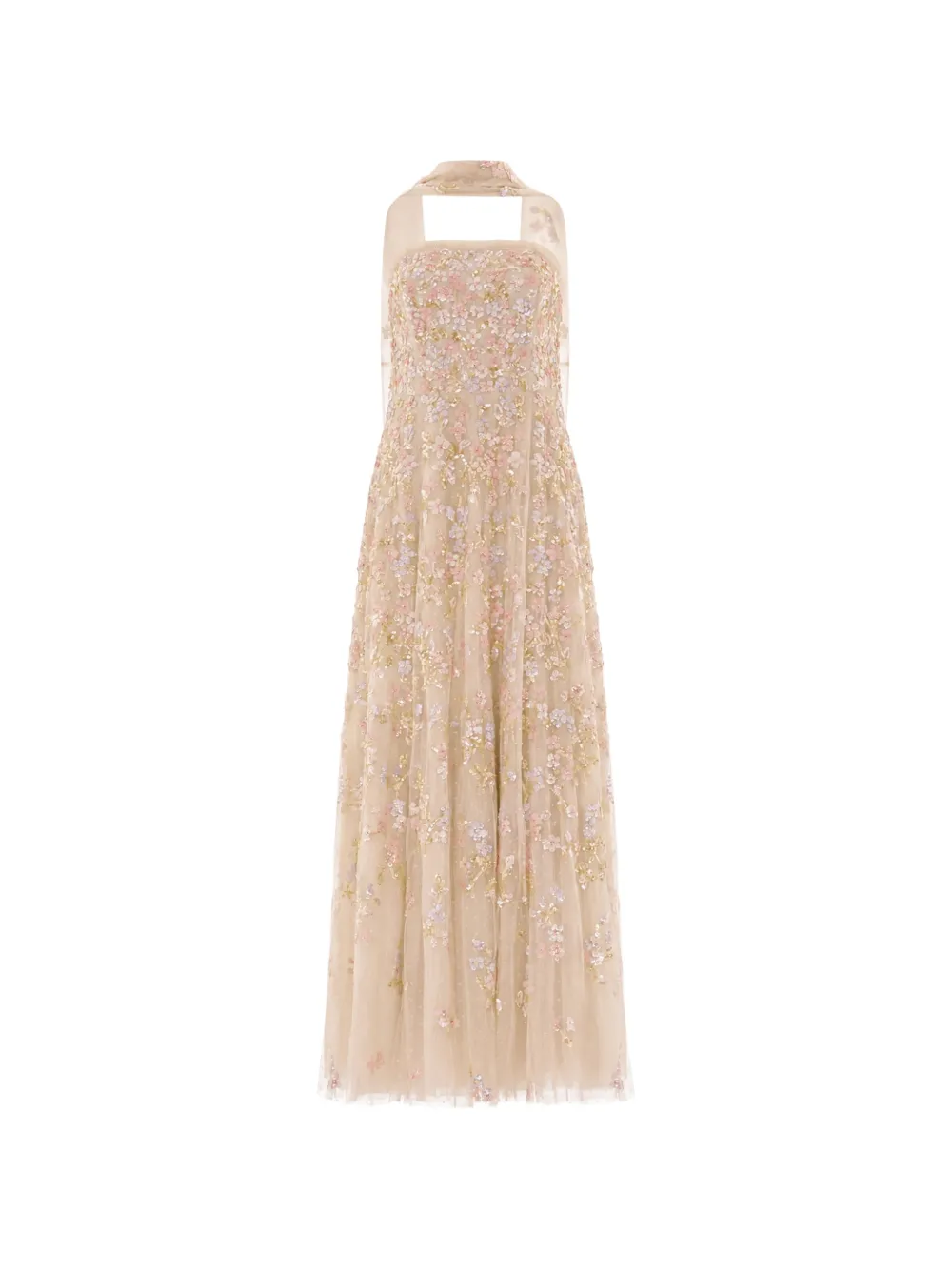 Needle & Thread Forget-Me-Not strapless gown - Toni neutri
