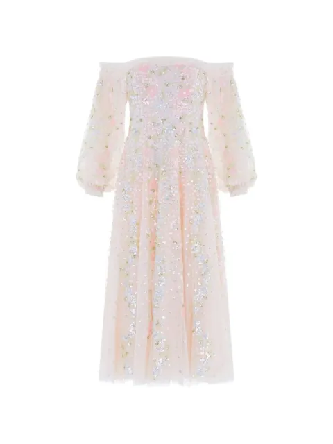 Needle & Thread Confetti sequin-embellished off-shoulder dress