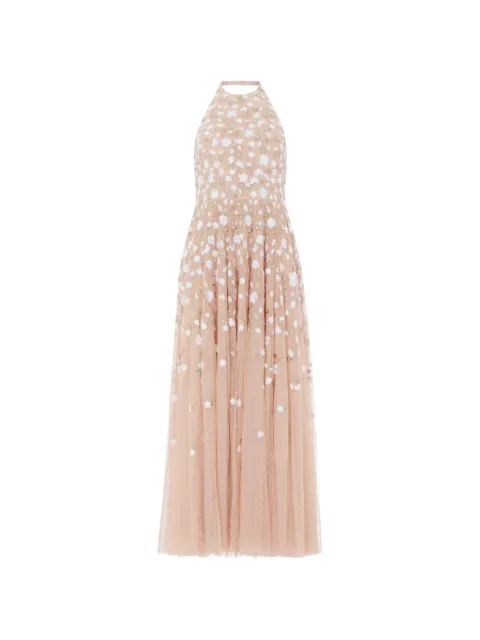 Needle & Thread Trailing Roses halter-neck gown