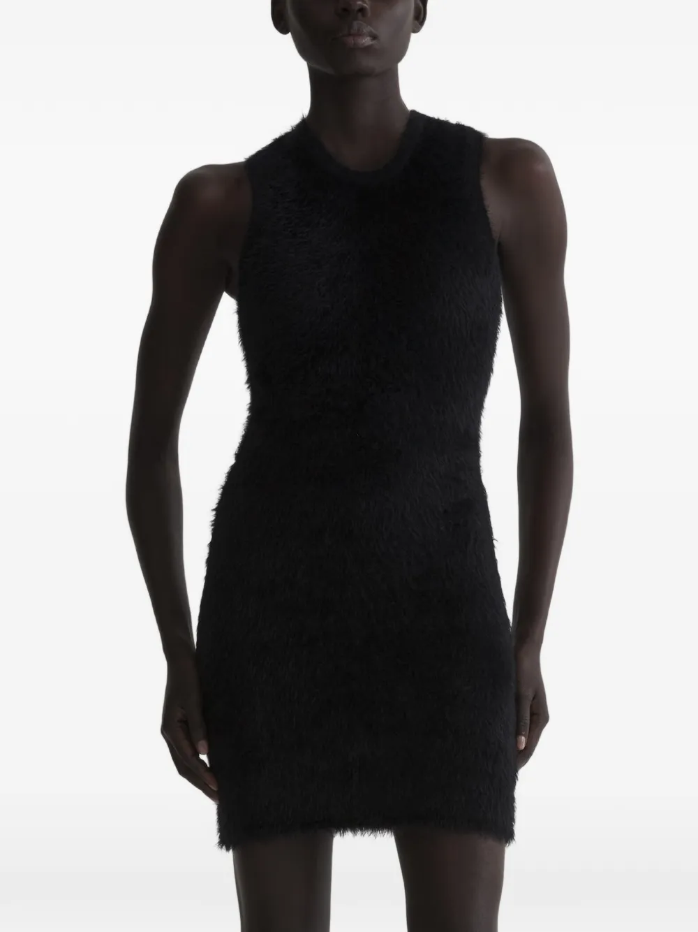 Mugler brushed-knit dress - Black
