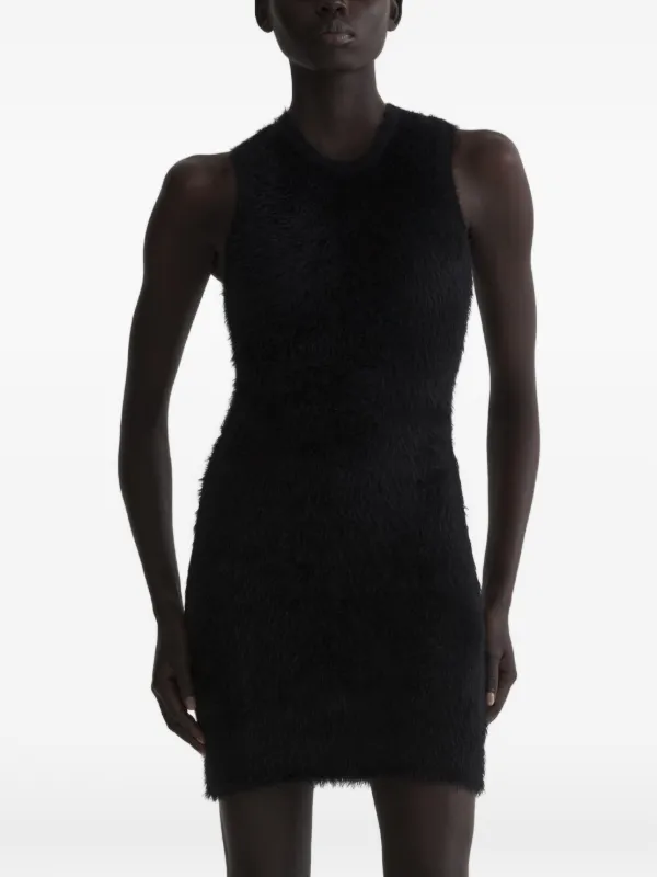 Mugler Brushed Knit Dress in Black
