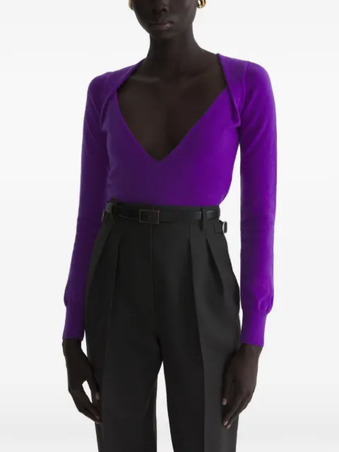 Mugler cashmere V-neck knit top