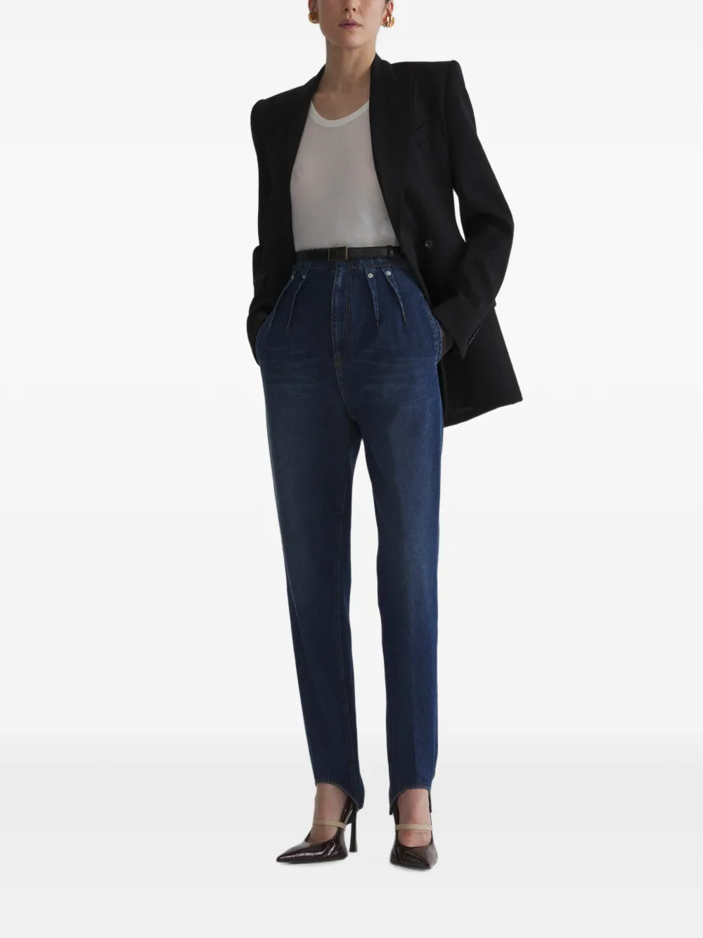 Mugler High-waist denim broek Blauw
