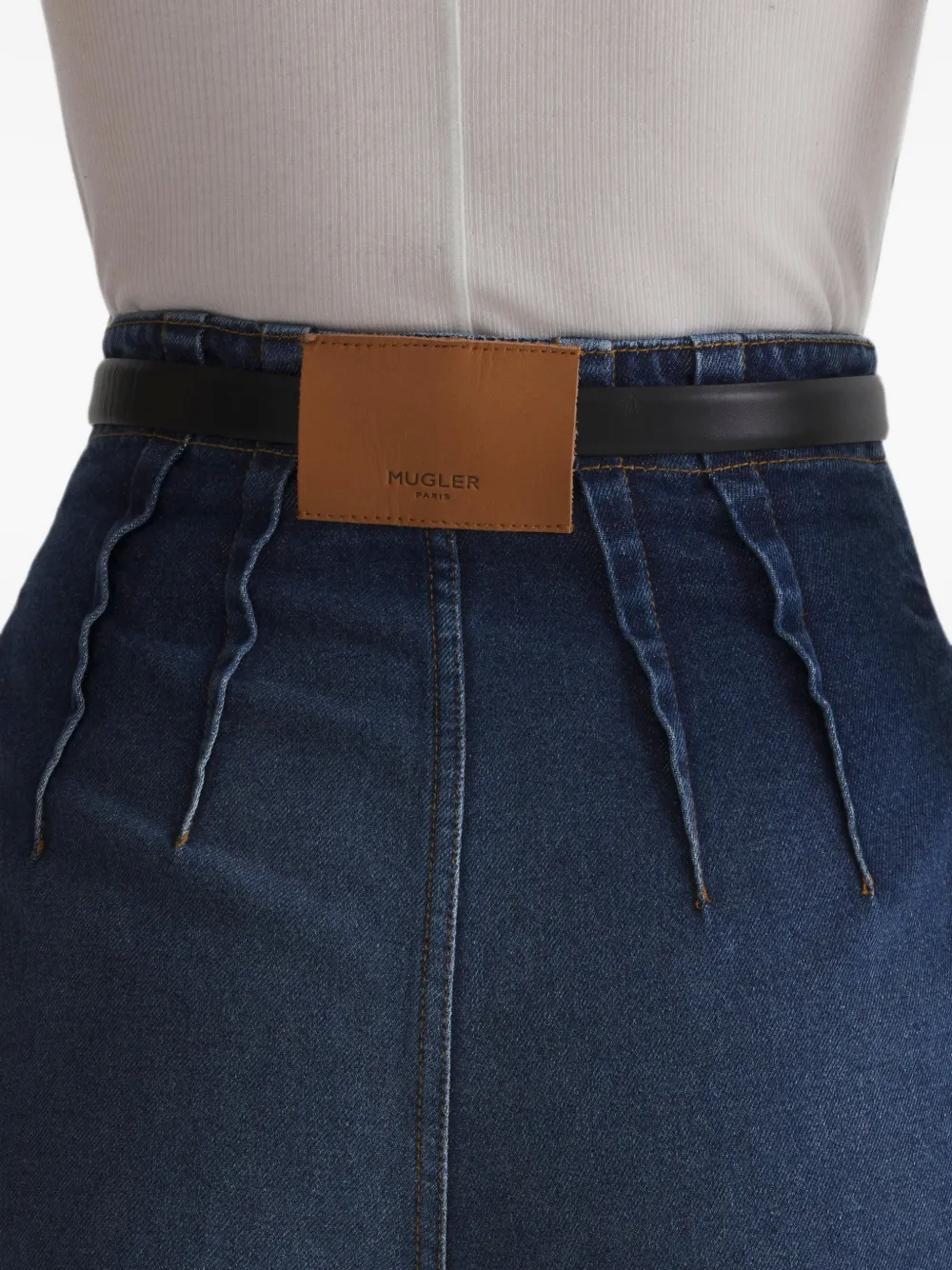 Mugler High-waist denim broek Blauw