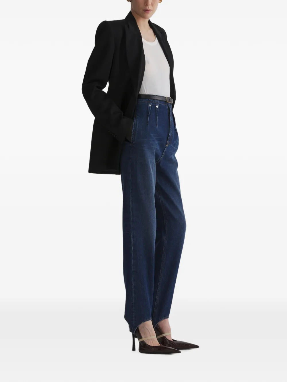 Mugler High-waist denim broek Blauw