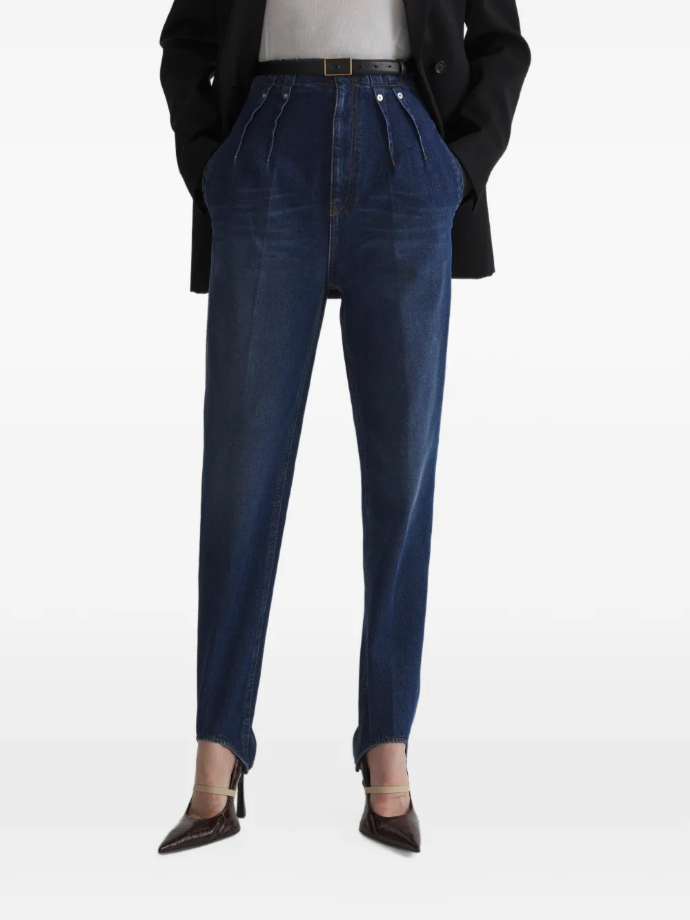 Mugler High-waist denim broek Blauw