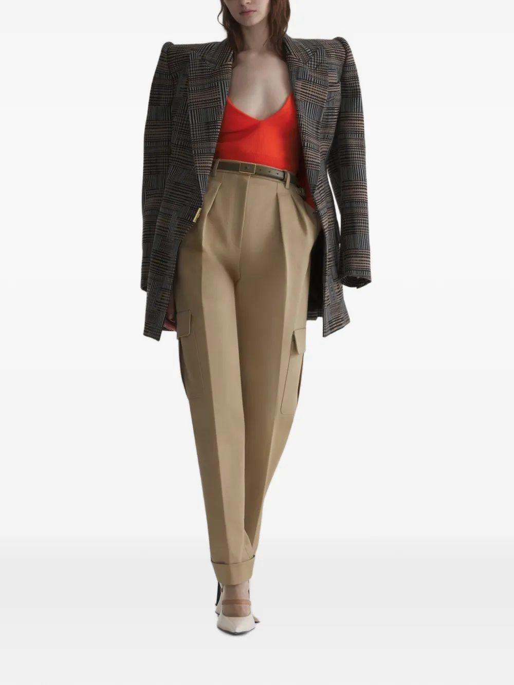 Mugler Kasjmier top met V-hals Rood