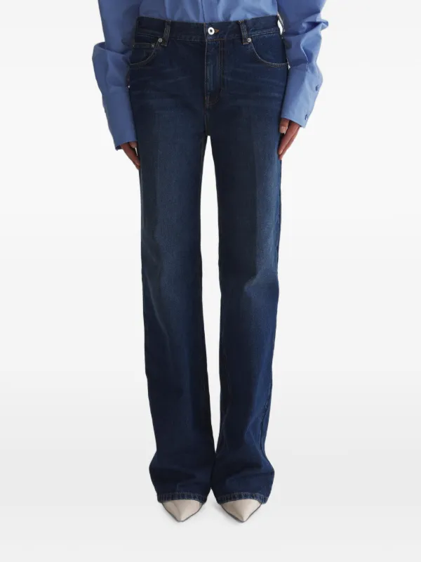 Mugler Washed Five Pocket Straight Jeans in Blue