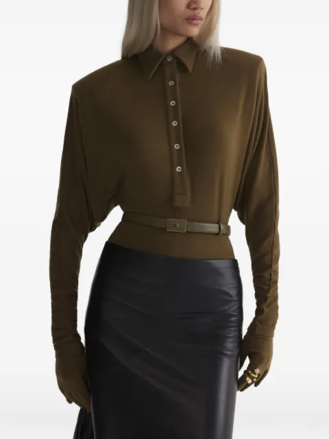 Mugler Body polo com mangas morcego