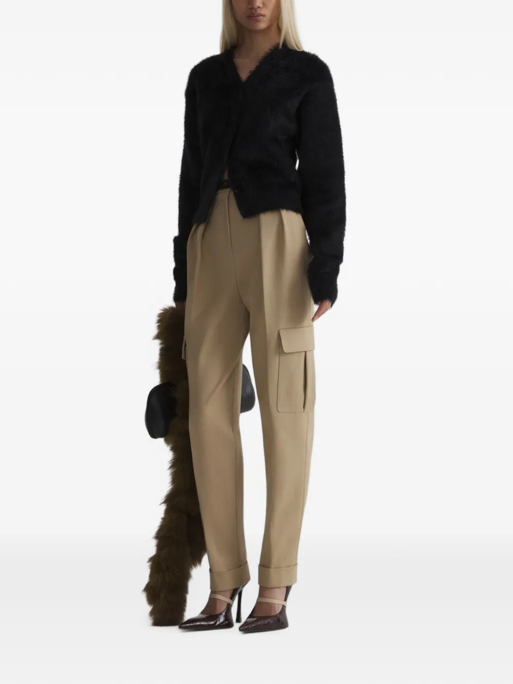 Mugler Geruit vest Zwart