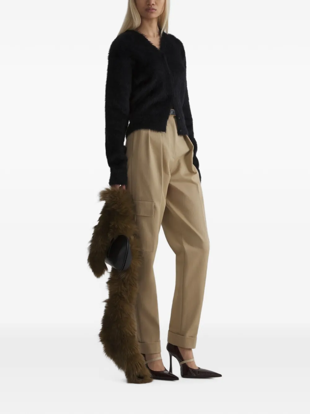 Mugler Geruit vest Zwart