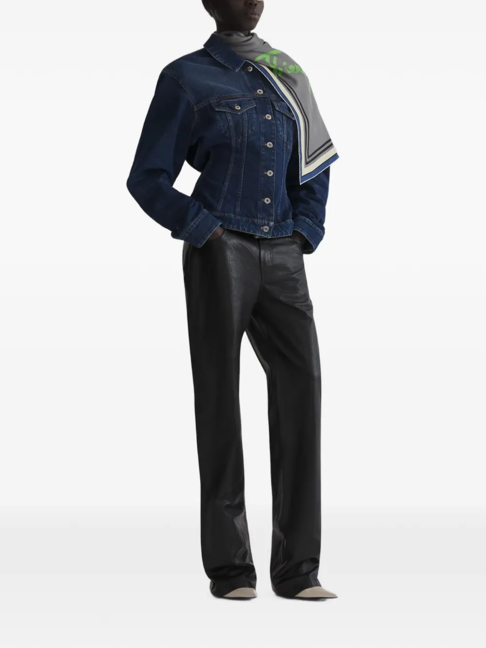 Mugler Hourglas denim jack Blauw