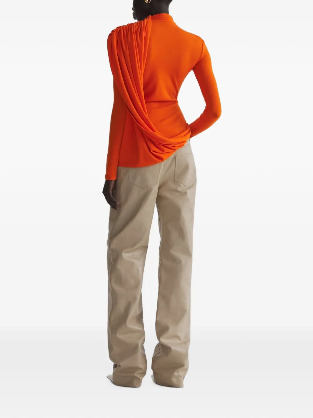 Mugler Top met cascade-mouwen Oranje