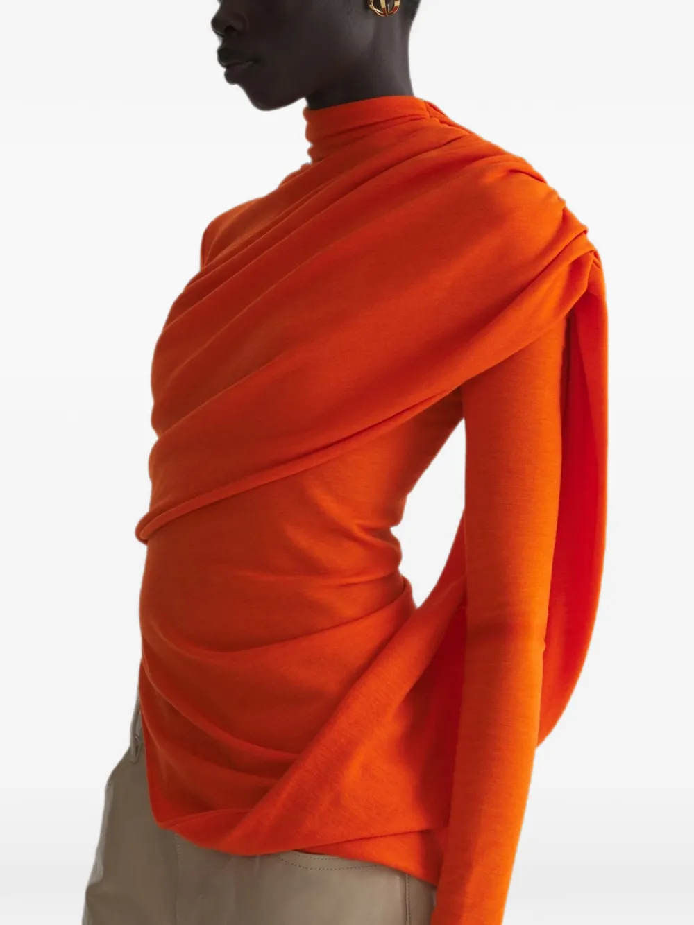 Mugler Top met cascade-mouwen Oranje