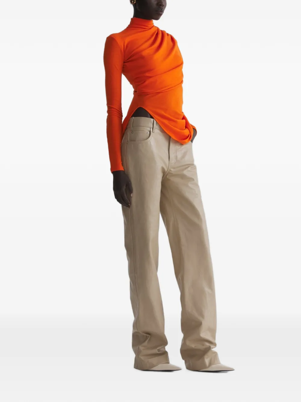 Mugler Top met cascade-mouwen Oranje