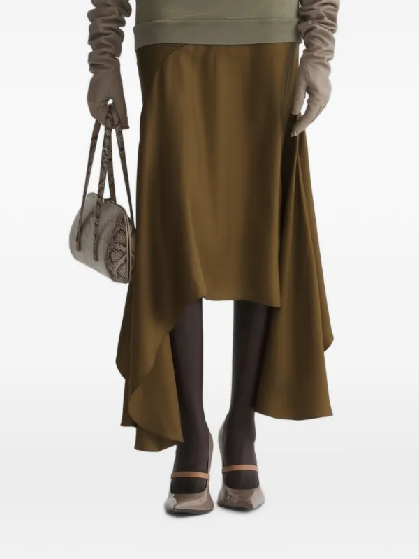 Mugler Asymetric Fluid Skirt in Neutrals