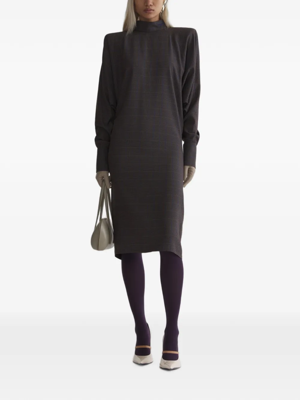 Mugler Kleid mit Fledermausärmeln - Braun