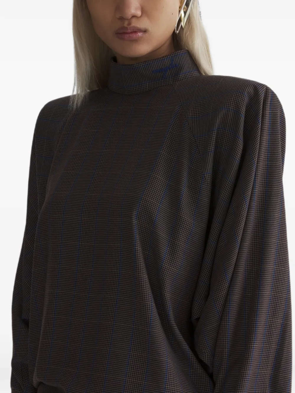 Mugler Midi-jurk met vleermuismouwen Bruin
