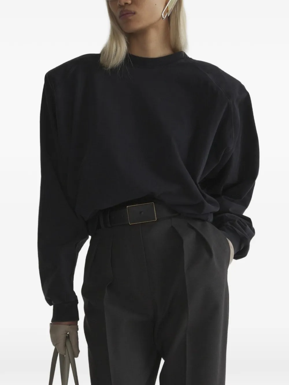 Mugler Langarmshirt mit Fledermaus - Grün