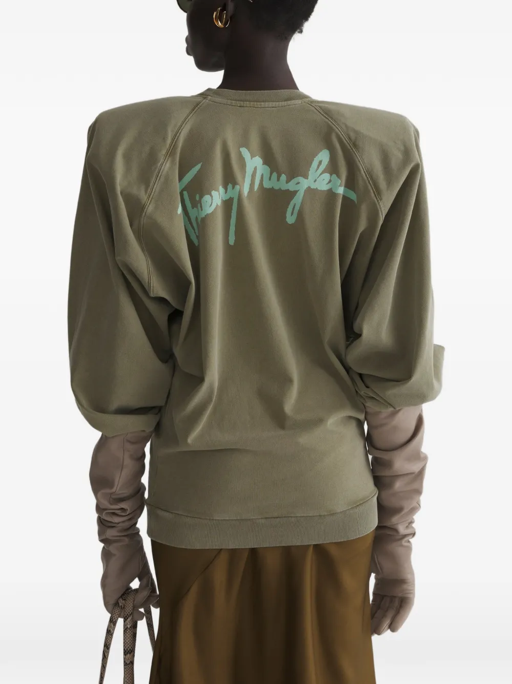 Mugler T-shirt met lange mouwen Beige