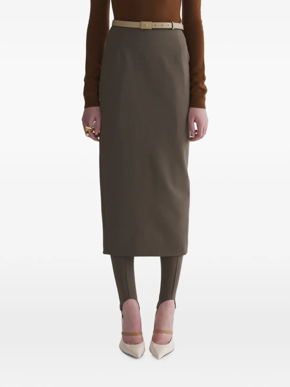 Mugler taupe pencil skirt - Toni neutri