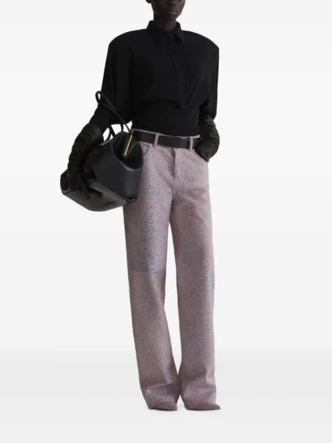 Mugler batsleeves polo bodysuit