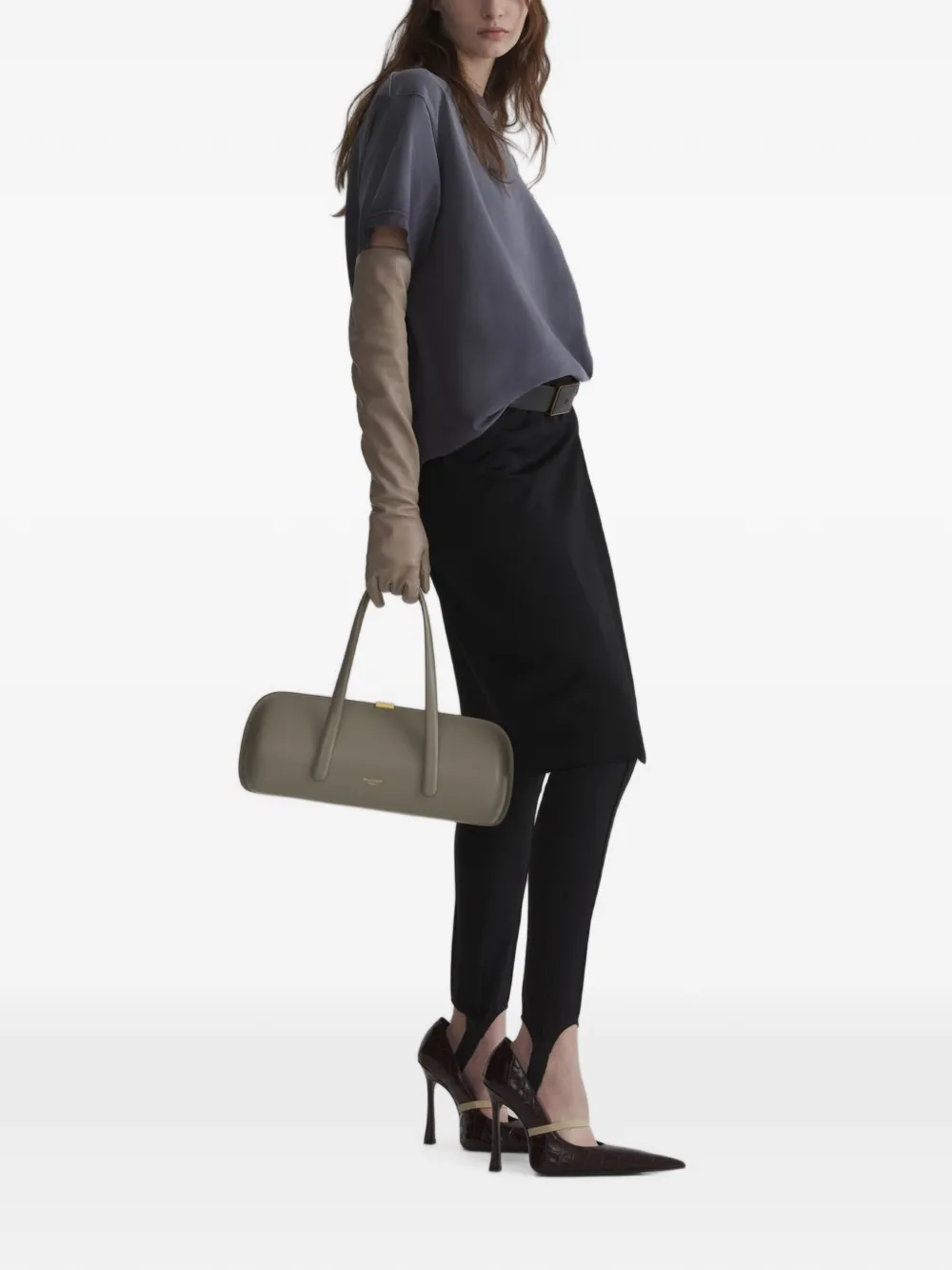 Mugler T-shirt met logo Beige