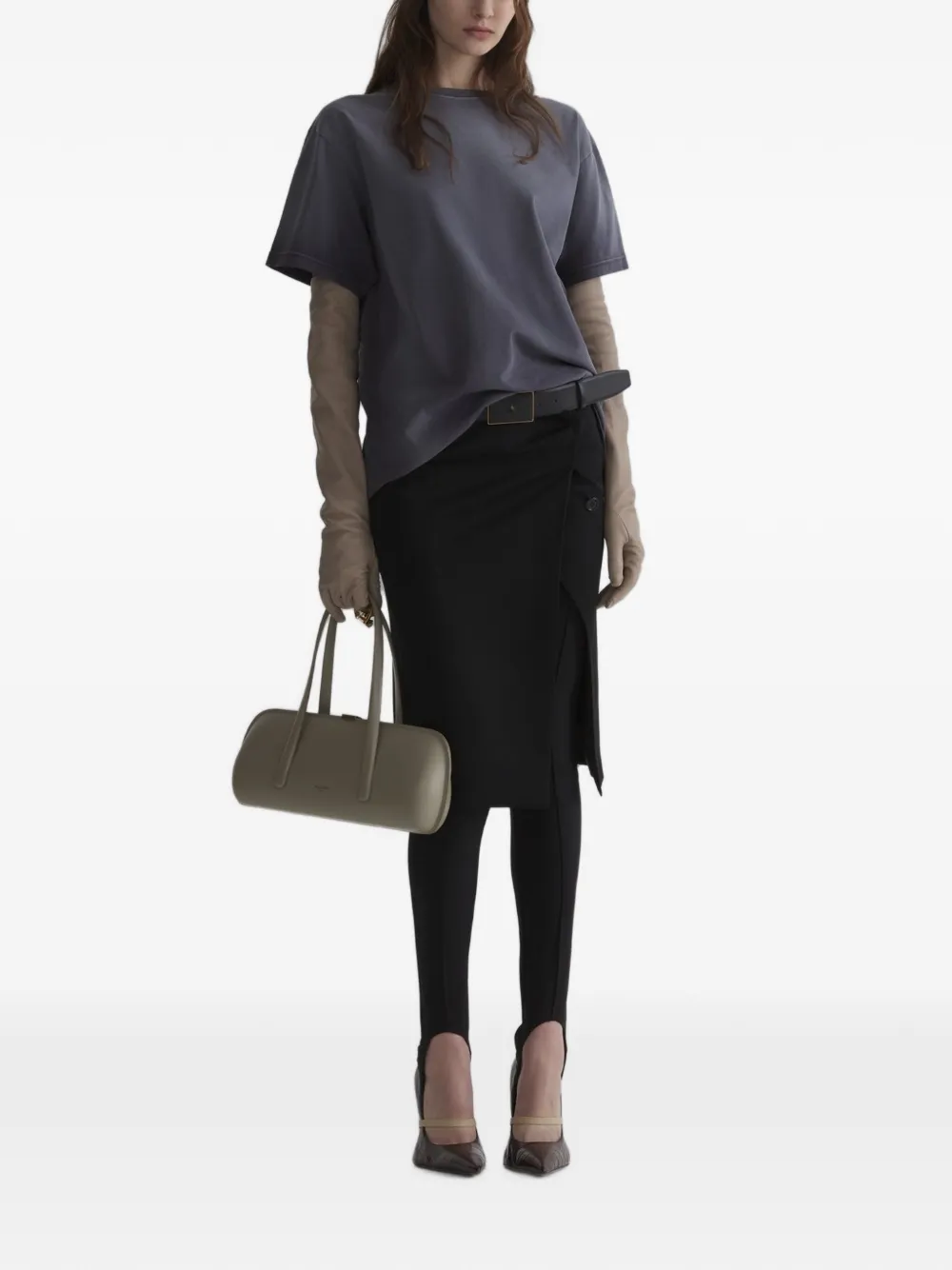 Mugler T-shirt met logo Beige