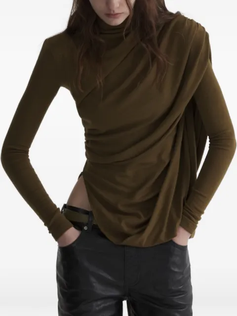 Mugler cascade sleeves top