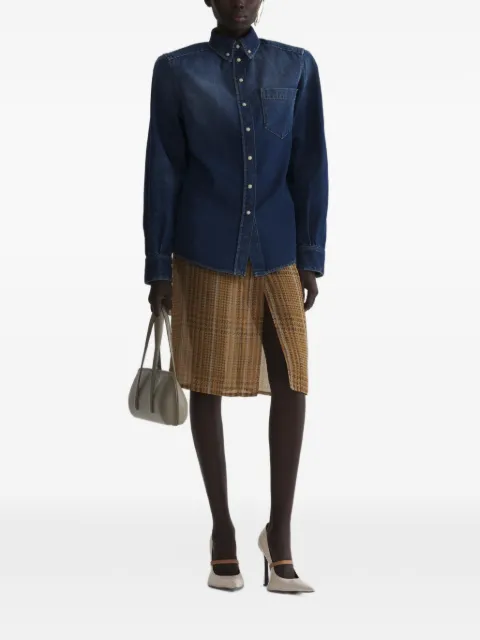 Mugler washed denim power shirt
