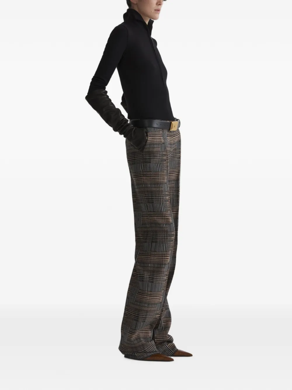 Mugler Column jersey top Grijs