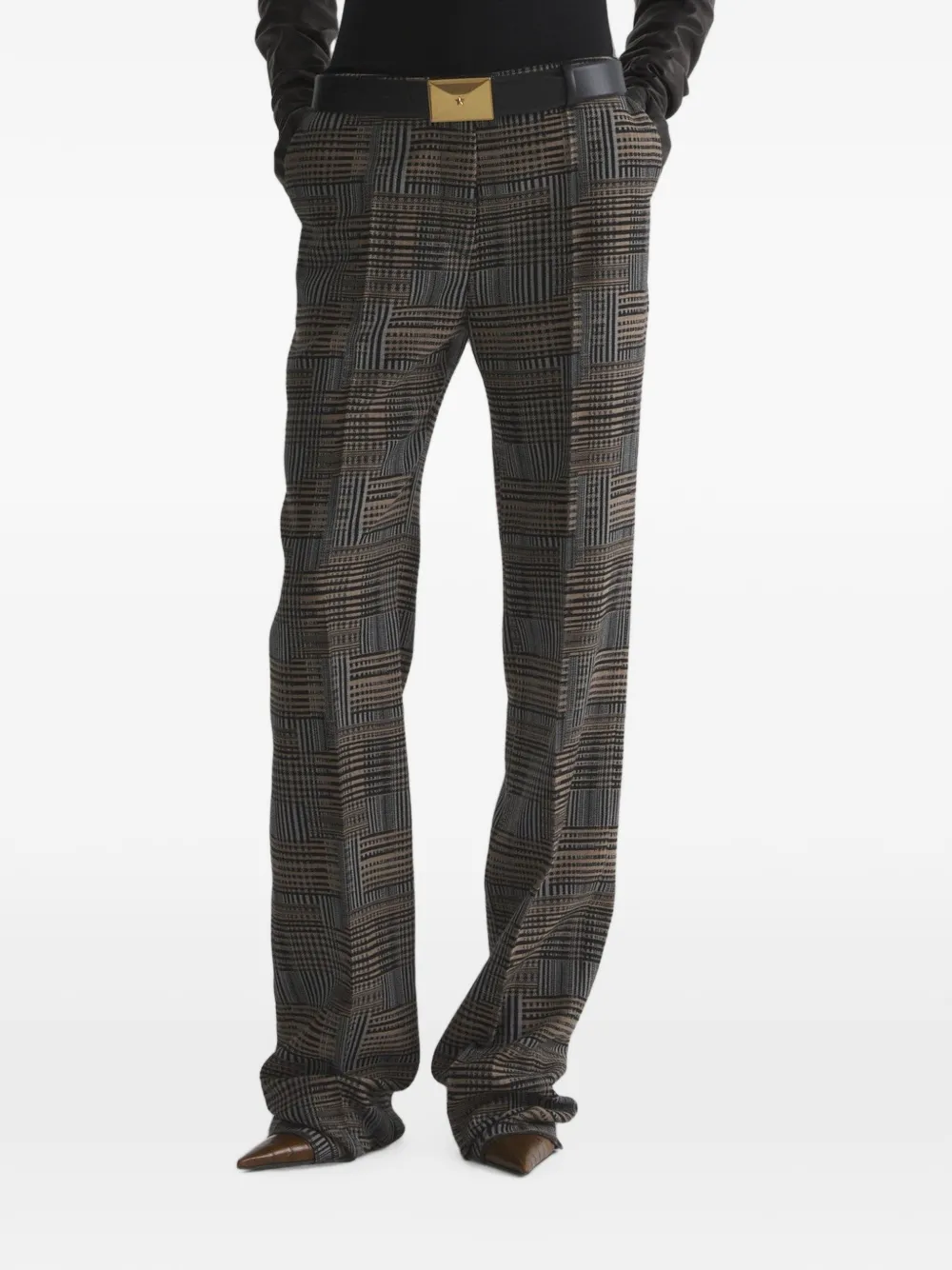 Mugler low waist straight pants - Grigio