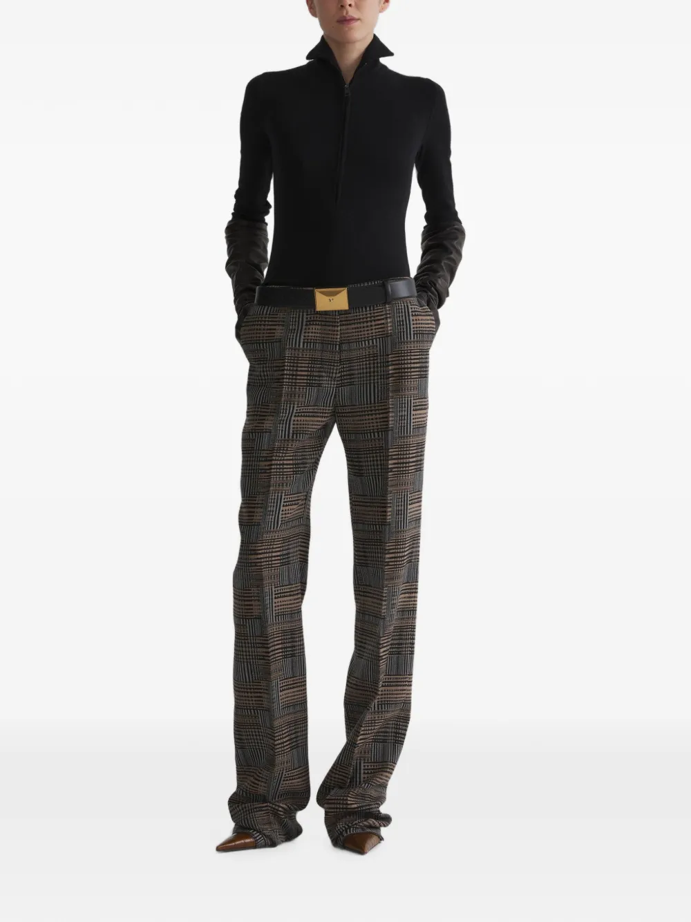 Mugler Low-waist straight broek Grijs
