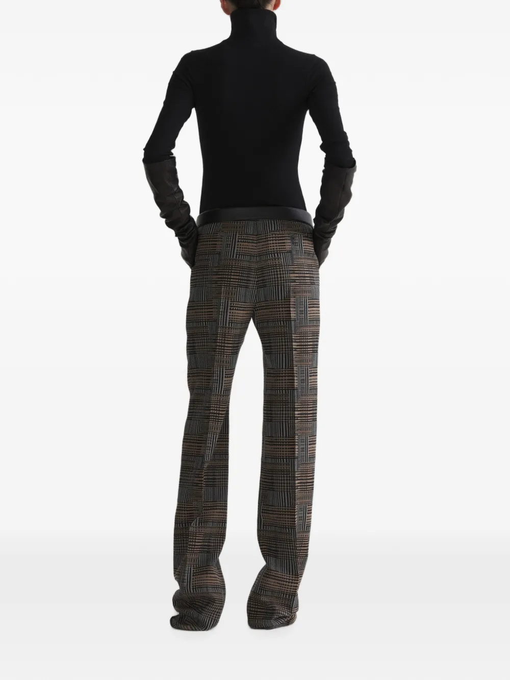 Mugler Low-waist straight broek Grijs