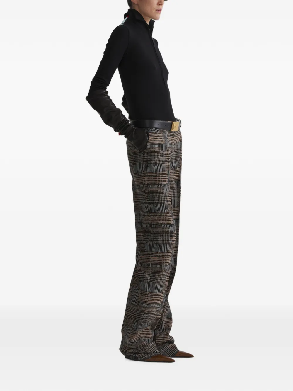 Mugler Low-waist straight broek Grijs