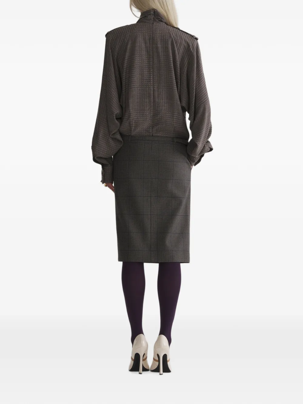 Mugler Hybride midi-blousejurk Grijs