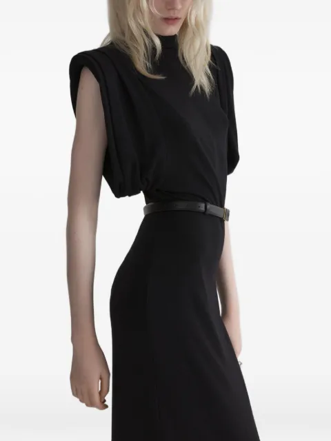 Mugler draped sleeveless gown