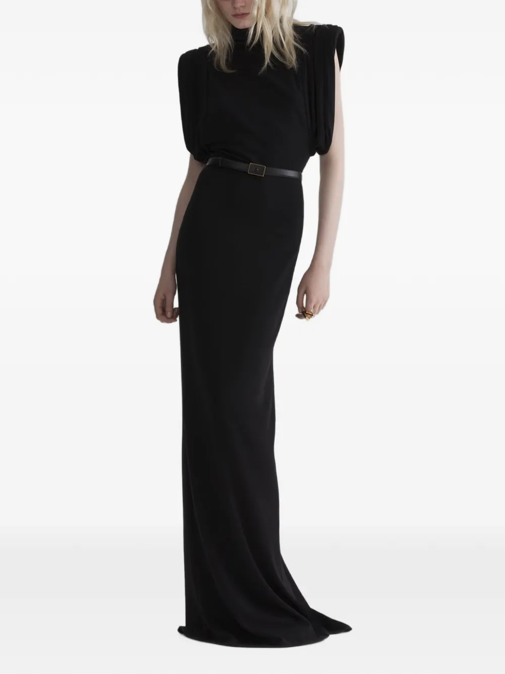 Mugler draped sleeveless gown