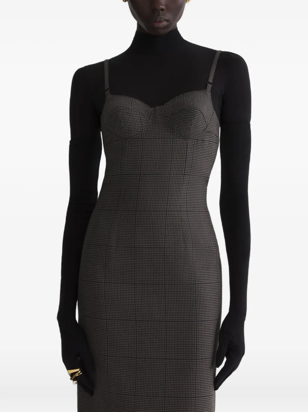 Mugler Lingerie-Midikleid - Grau