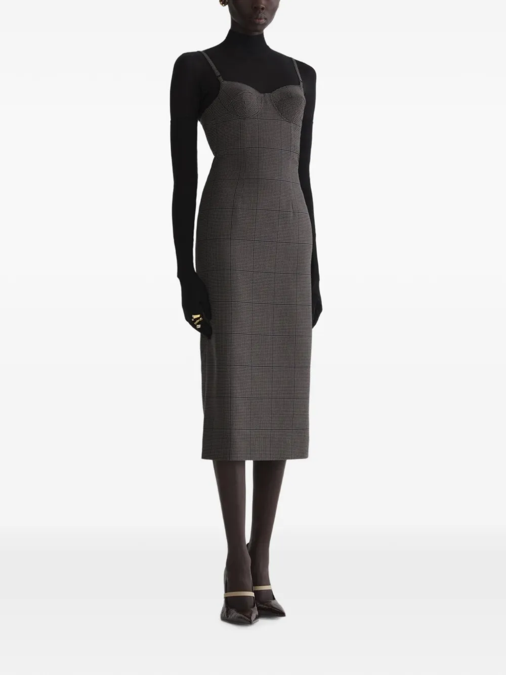 Mugler Midi-jurk Grijs