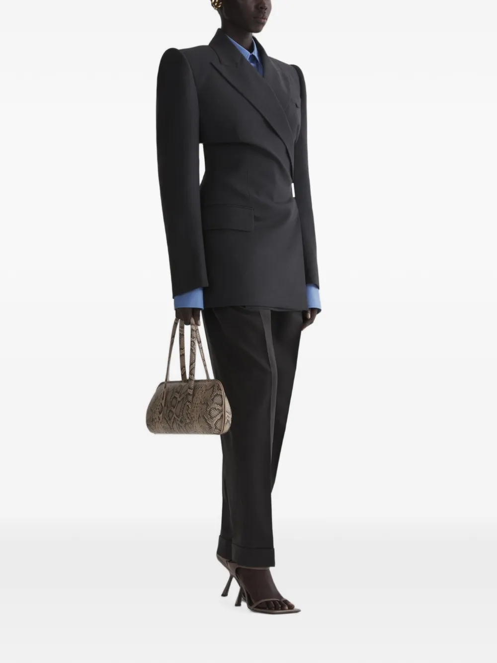 Mugler Jack met dubbele rij knopen Grijs