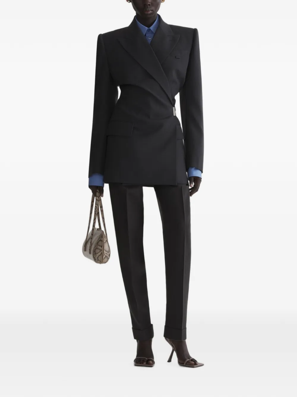 Mugler Jack met dubbele rij knopen Grijs