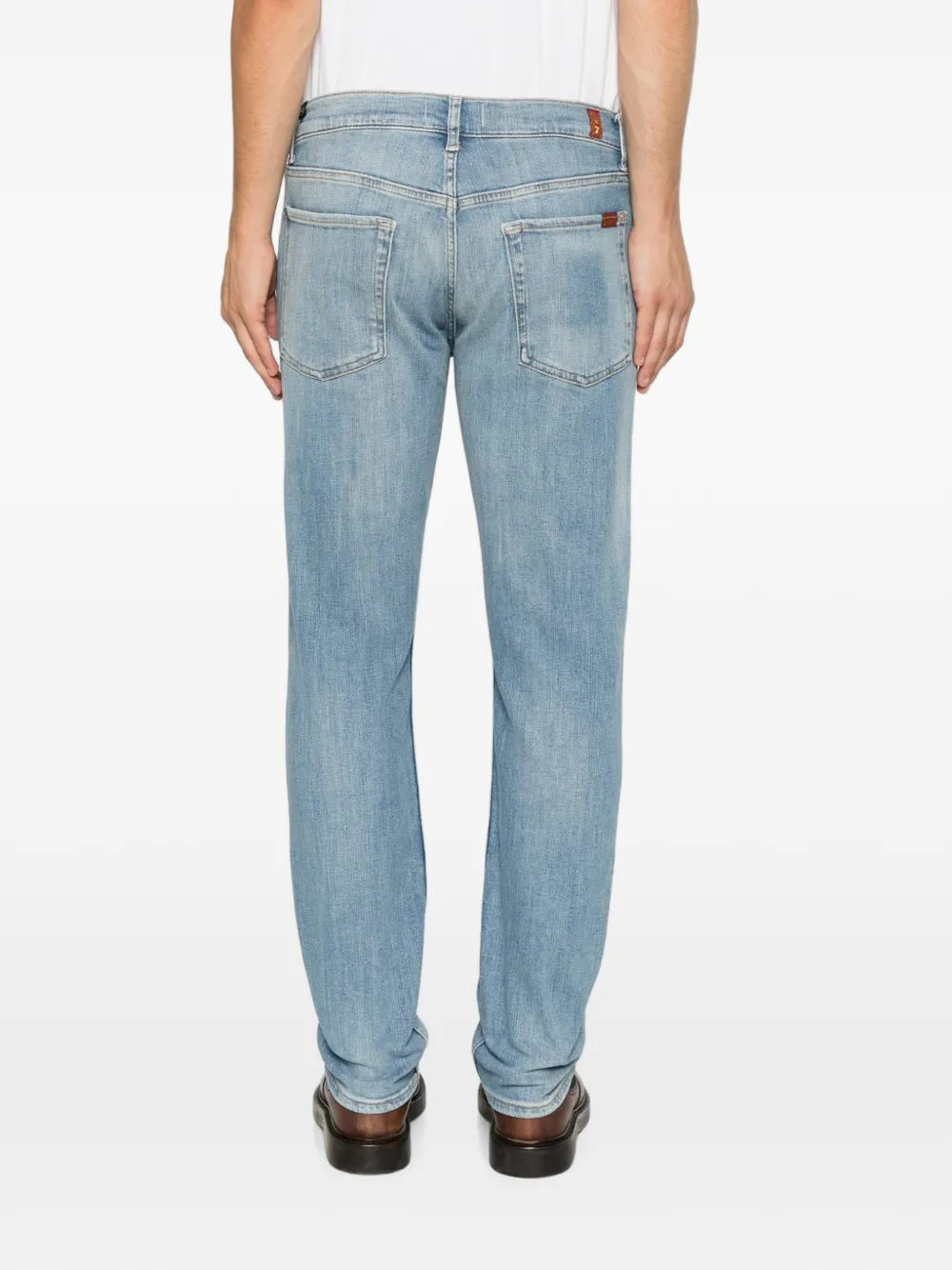 7 For All Mankind Jeans met vervaagd effect en logopatch Blauw