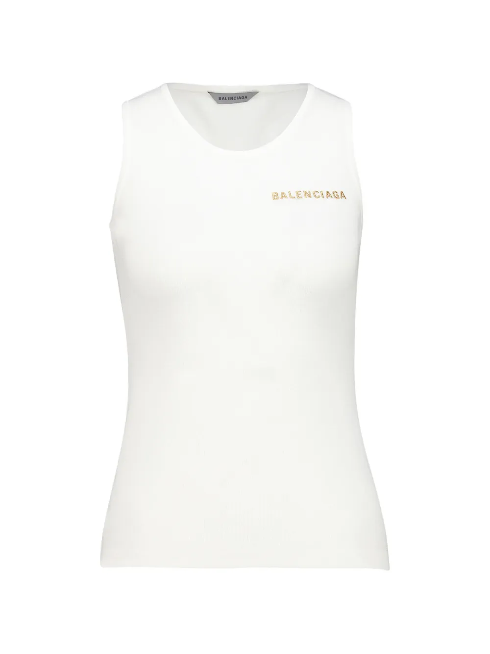 Balenciaga logo-embroidered tank top - Bianco