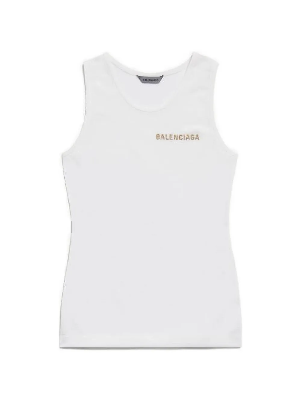 Balenciaga logo-embroidered tank top - Bianco