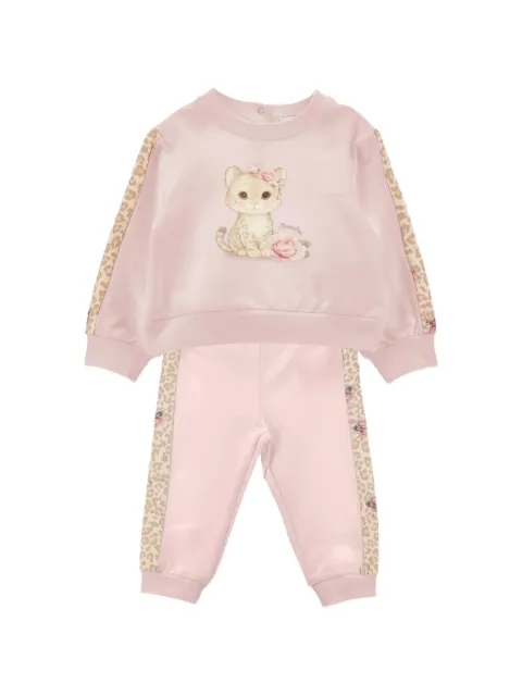 Monnalisa Leopard Cub graphic-print tracksuit set